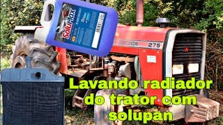 Como lavar o radiador do tratorSolupan limpa radiadorlavando bloco e radiador do mf 275 [upl. by Enirok]