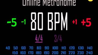 Metronomo Online  Online Metronome  80 BPM 44 [upl. by Ades]