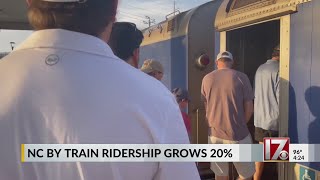 NC By Train ridership grows 20 [upl. by Ennoid]