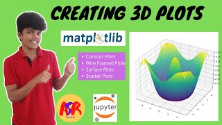 Matplotlib 3D Plots  Scatter 3D and Surface Contour Wire Framed Plots Python  Adith Sreeram [upl. by Parshall707]