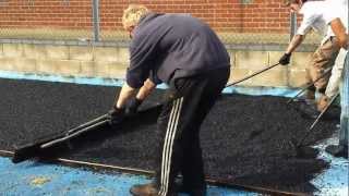 wwwtenniscourtmaintenancecouk  laying by tarmac hand [upl. by Icnan293]