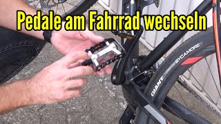 Fahrrad Pedale wechseln Fahrrad Pedale lösen Richtung Fahrrad Pedale montieren Gewinde [upl. by Aerol]