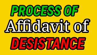 Paano MAG Process NG AFFIDAVIT OF DESISTANCE [upl. by Oileve955]