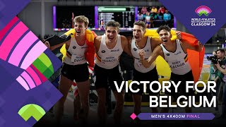 Belgian Tornados claim backtoback 4x400m gold  World Athletics Indoor Championships Glasgow 24 [upl. by Colver]