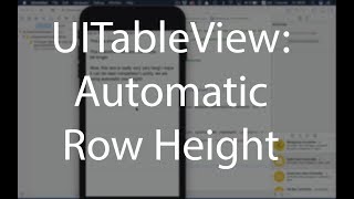 UITableView  Automatic Row Height Xcode 9 iOS 11 [upl. by Chafee]