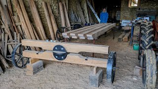 Green Oak Rails Finished  DIY Shepherd Hut 5 [upl. by Ardekahs]