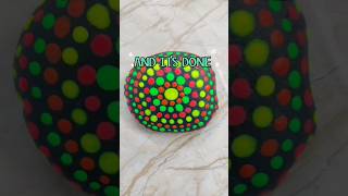 Painting mandala on stone mandalaart neon fevicryl shorts diy easyart stonepainting [upl. by Gilda312]