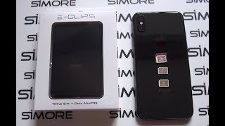 iPhone X Dual SIM  Use 2 or 3 numbers active at the same time on iPhone X  SIMore EClips Box [upl. by Ranjiv]