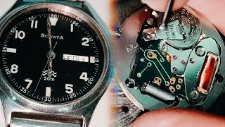 Sonata Day amp Date 7000 movement watch service watch growntimeser watchservice watchrestoration [upl. by Inavihs]