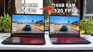 RAM amp SSD Upgrade  8GB Ram VS 16GB Ram  Gaming Performance [upl. by Acirej]