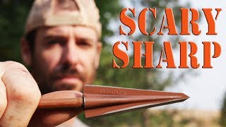 How to get two blade broadheads razor sharp  sharpening tips [upl. by Aikemal607]