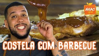 Costelinha suína com molho barbecue e batatas grelhadas  Nhac na Brasa [upl. by Fernas]