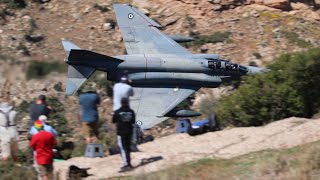 THE LEGENDARY F4 PHANTOMS FLYING LOW IN THE GREEK MACH LOOP  4K [upl. by Belia]