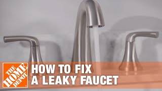 How to Fix a Leaky Faucet  The Home Depot [upl. by Elum623]