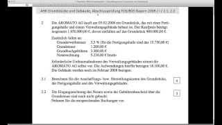 Anschaffungskosten Herstellungskosten Kauf Erwerb Grundstücke Gebäude Abschlussprüfung FOS BOS 2009 [upl. by Siegfried]