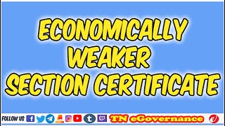 How to Apply Economically Weaker Section Certificate in CSCs  EWS  TNeGA  TNeGovernance [upl. by Hi484]