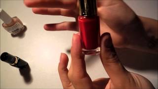 Manucure loréal  Deux vernis dune glossy box rouge et top coat noir [upl. by Swart]