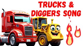 Truck amp Diggers Toddler Song Featuring RealLife Trucks [upl. by Janelle]