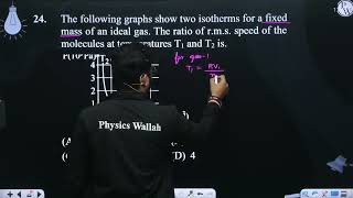 The following graphs show two isotherms for a fixed mass of an ideal gas The ratio of rms sp [upl. by Aihselef]