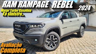 RAM RAMPAGE REBEL 2024  Turbo Gasolina Test drive e Avaliação completa Opcionais Todos detalhes [upl. by Sianna209]