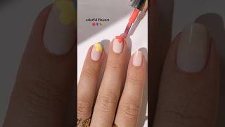 Easy amp cute summer flowers 🌺 would you try 🤔 nailart nails naildesign nailinspo satisfying [upl. by Stoops]