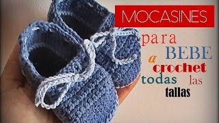 MOCASINES para bebe a CROCHET  TODAS LAS TALLAS   zurdo [upl. by Omidyar]