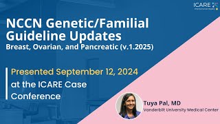 NCCN GeneticFamilial Guideline Updates Breast Ovarian Pancreatic V12025 [upl. by Eatton]