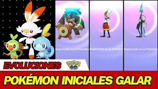 Evoluciones de los Pokémon Iniciales Galar Scorbunny Grookey y Sobble  Pokémon Go [upl. by Takakura563]