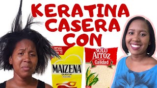 ALISA TU CABELLO EN 1 DÍA CON ESTA KERATINA CASERA DE ARROZ Y MAIZENA  SÍ FUNCIONA [upl. by Akihsat]