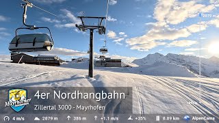 Nordhangbahn Ski Lift Full Ride 🚡 Mayrhofen Zillertal 3000  Built by Doppelmayr in 1995 [upl. by Livingston]