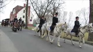 Ralbitzer Osterreiter in Wittichenau 2018 Ankunft [upl. by Ahsitan]