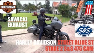 Street Glide ST Stage 2 Sawicki Speed Exhaust sound AHD2022 [upl. by Lindley516]