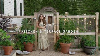 Kitchen Garden amp Terrace Garden Tour Gardening on a Hillside [upl. by Ailama]