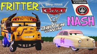 CARS 3 DRIVEN TO WIN MISS FRITTER VS LOUSE NASH THOMASVILLE PLAYGROUND BATTLE RACING VIDEO GAME [upl. by Etsirk425]