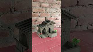 Beautiful miniature clay house making  clayhouse mudhouse craft [upl. by Wilone]