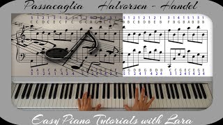 Passacaglia HandelHalvorsen  Easy Slow Piano Tutorial [upl. by Noid]