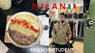 Istituto Marangoni fashion student living in Milan vlog  a lot of shopping these days🍿🇮🇹 [upl. by Pietra994]