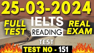 IELTS Reading Test 2024 with Answers  25032024  Test No  151 [upl. by Susan]