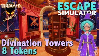 Escape Simulator DIVINATION TOWERS Magic DLC Walkthrough  8 Tokens Location [upl. by Mandal929]