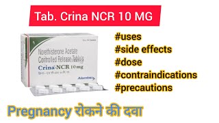 Tablet Crina NCR 10 MG Uses In Hindi  Norethisterone TabletNorethindrone TabletContraceptive pill [upl. by Lennon]