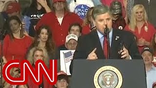 Sean Hannity appears on stage at Trumps rally [upl. by Aetnuahs385]