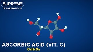 Ascorbic acid vitamin C  C6H8O6  3D molecule [upl. by Herstein]