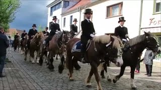 Ralbitzer Osterreiter in Wittichenau 2017 Rückweg [upl. by Sankey]