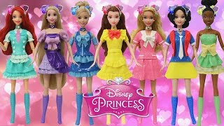 Play Doh Disney Princess Ariel Tiana Belle Aurora Cinderella Rapunzel Snow White Inspired Costumes [upl. by Tonkin]