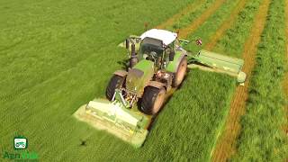 Silage 2018 Chandlers Mowing With 2 Fendts [upl. by Albric261]