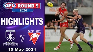 HIGHLIGHTS  Fremantle Dockers v Sydney Swans  2024 AFL [upl. by Okoyik]