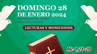 Lecturas y Moniciones Domingo 28 de enero 2024 IV Domingo del Tiempo Ordinario ciclo B [upl. by Ainod207]