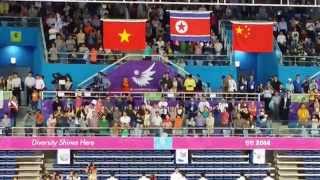 North Korean National Anthem  Gold Medal Balance Beam  Asian Games 2014 [upl. by Nuhsyar]