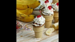 Banana Split Cupcake Cones [upl. by Dauf]