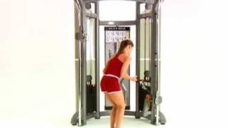 Strength Training Fitness Equipment  Matrix Fitness Functional Trainer Triceps Kickbacks Exercise [upl. by Sesiom909]